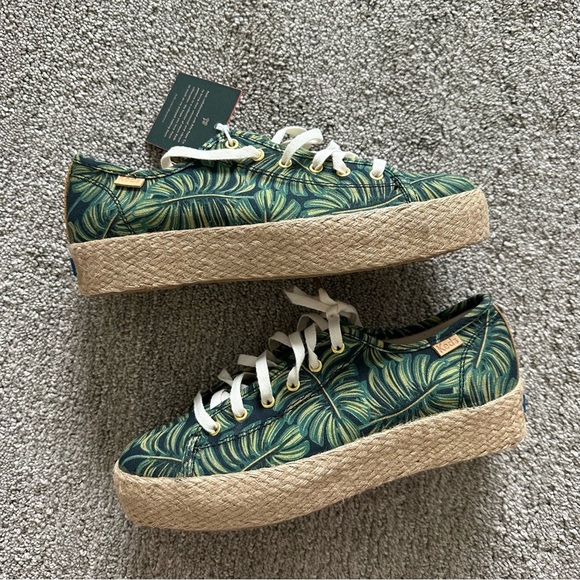 Keds Sneakers Triple Kick Platform Rifle Paper Co Palms Leaves Espadrilles 6 - Picture 5 of 9